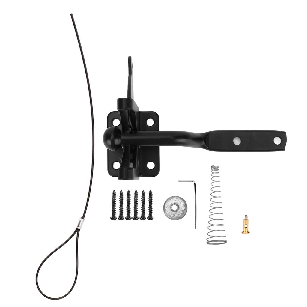 Fence Latch Carbon Steel with Spring Gate Latch Safety Latch for Indoor Window Doors Pet Fences