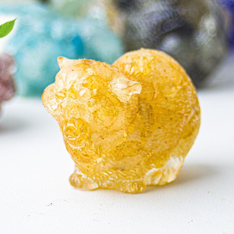 Crystal Resin Animal Decor With Agate Stones For Home Office Desk Art Gift For Friends