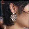 2026 New Diamond-Shaped Sequin Zircon Versatile Non-Fading Tassel Earrings Fashionable French Retro Women'S Earrings
