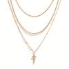 Cross Necklace for Women,14K Real Silver Gold Plated Waterproof Stackable Layering Necklaces Twist Dot Bead Chain Necklace Gifts