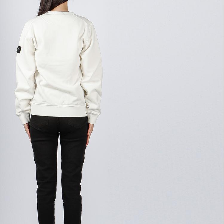 STONE ISLAND Kids Ss23 Solid Color Round Neck Long Sleeve Sweatshirt Kids Sweatshirt White 781661340-V0001