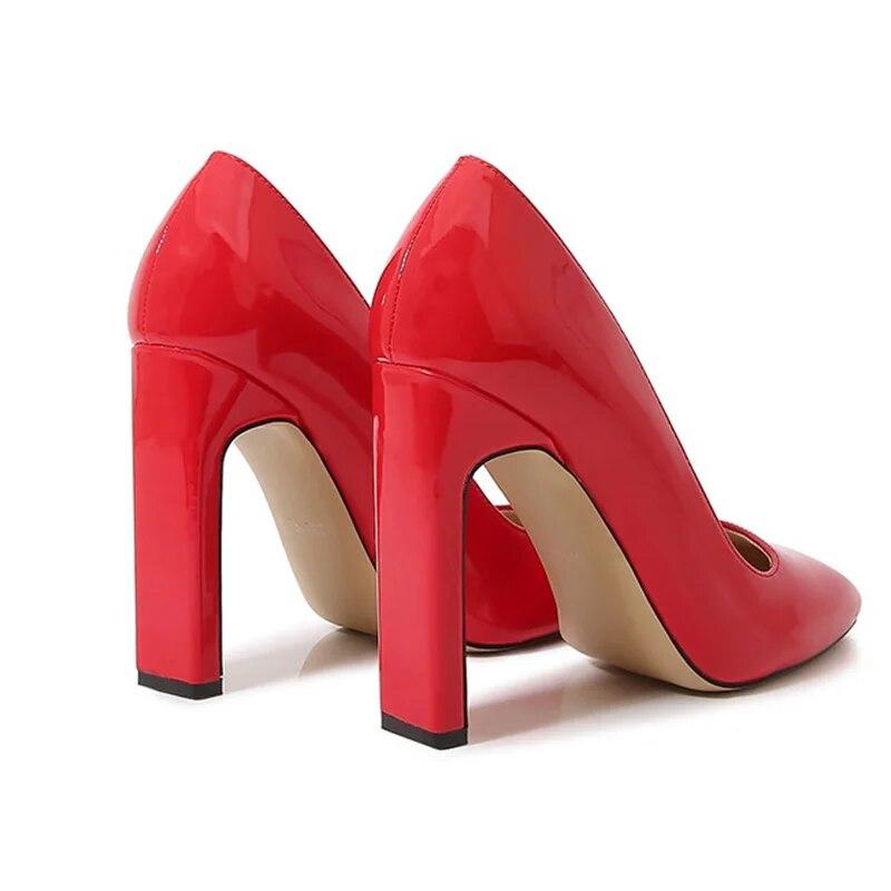 Dámská pracovní obuv Vysoký podpatek Kancelářské módní Svatební svatební boty z lakované kůže 7,5 cm podpatek WZ