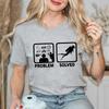 Funny Problem Solved Diving Graphic T-shirt Women Summer Clothes T Shirt Short Sleeve Solved Diving Graphic Shirt Clothing