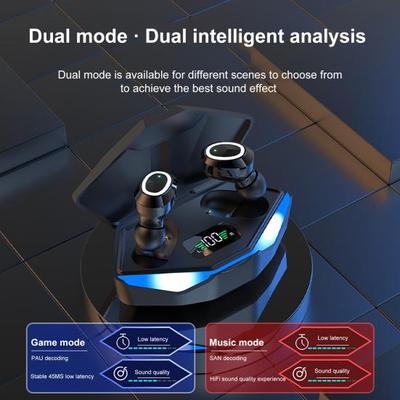Cuffie TWS Bluetooth 5.1 Scatola di Ricarica 2200mAh Cuffie Wireless per Coppia 9D Stereo Sport Impermeabile Quattro Auricolari