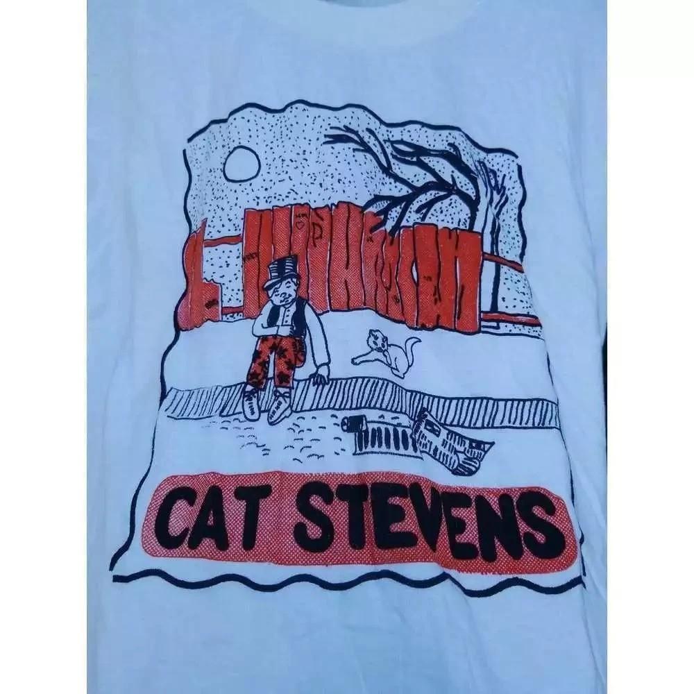 Cat Stevens 1976 Tour Shirt Short Sleeve White Unisex All Size S5XL FN1519 Unisex T-Shirt L