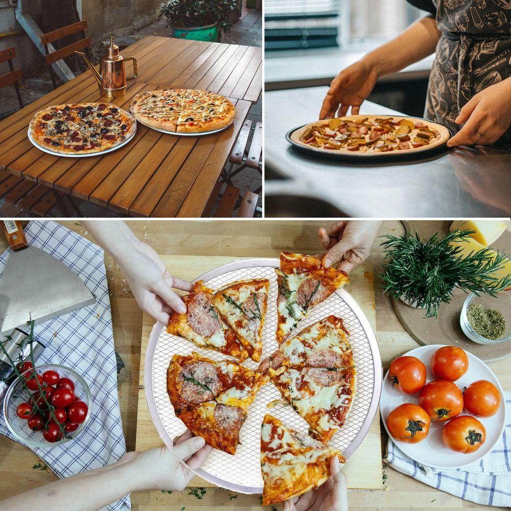 Metal Net Pizza Pan Reusable Baking Tray Baking Tray Pizza Screen  Kitchen
