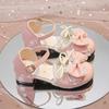 Girls Dance Shoes Lolita Sweet Lace Bows Kids Half Sandals Round Toes Ins Trendy 2025 New Children Princess Shoes Elegant Cute