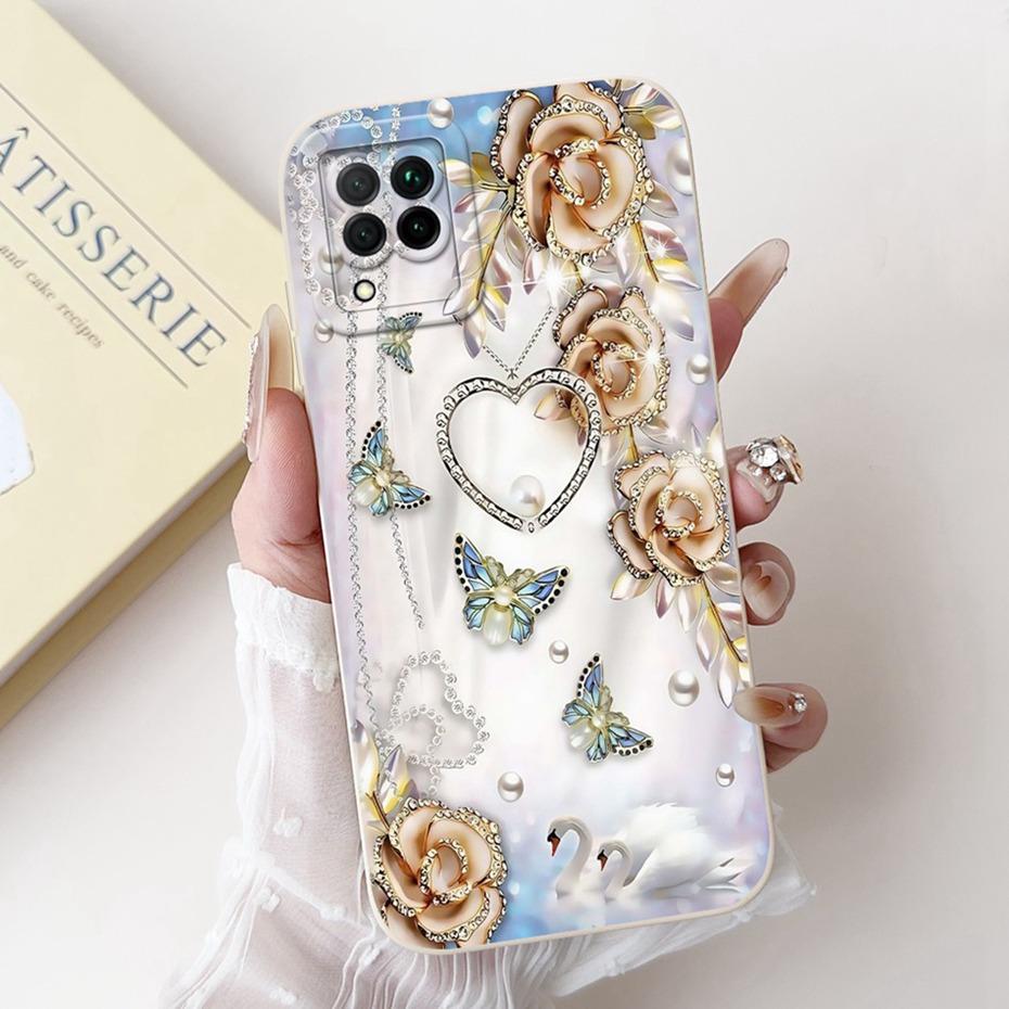 Beautiful Floral Phone Case For Huawei P40 Lite Nova 6 SE 7i Soft Silicone Shockproof Cover For Huawei P40lite Cases Bumpers