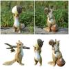 Resin Craft Squirrel Figurines Bonsai Decor Animal Statues for Fairy Garden Ornaments , with