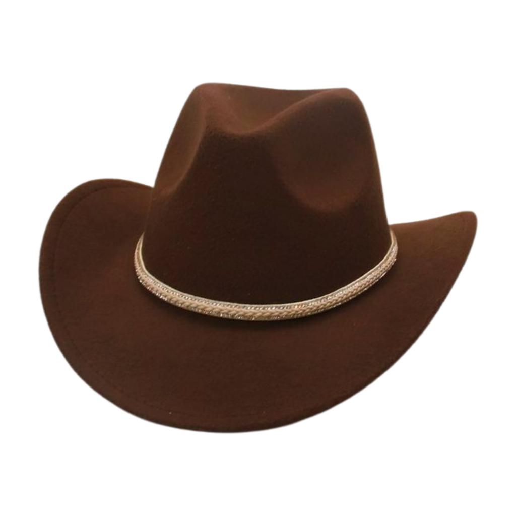 Vintage Ethnic Style Neutral Hat Solid Color And Western Cowboy Hat Felt Hat Woolen Top Hat