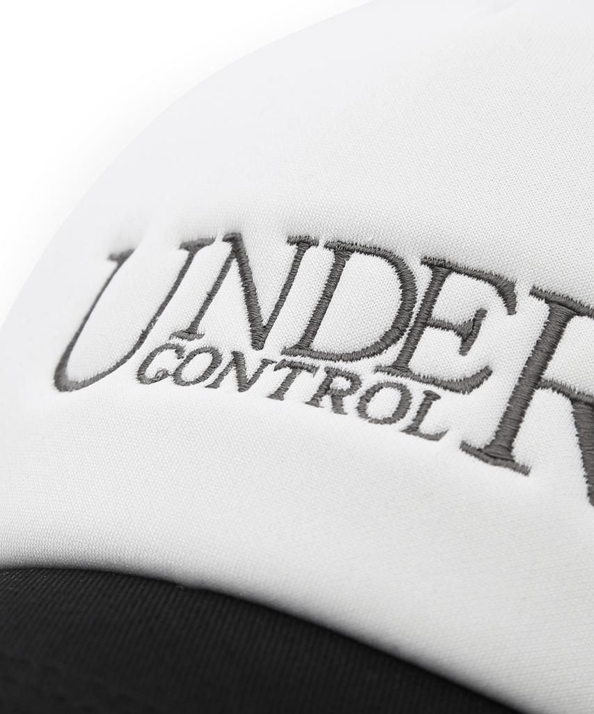 Eondeokeonteulol Summer Mesh Sunblock Logo Color Block Ball Cap Unisex Baseball Cap Signature / Mesh Trucker Black