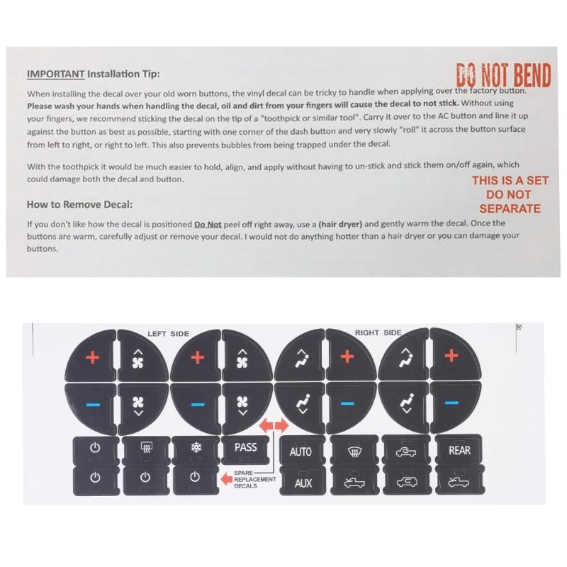 Air-Conditioner Button Sticker Inner Decor Dashboard Control Button Repair Decal