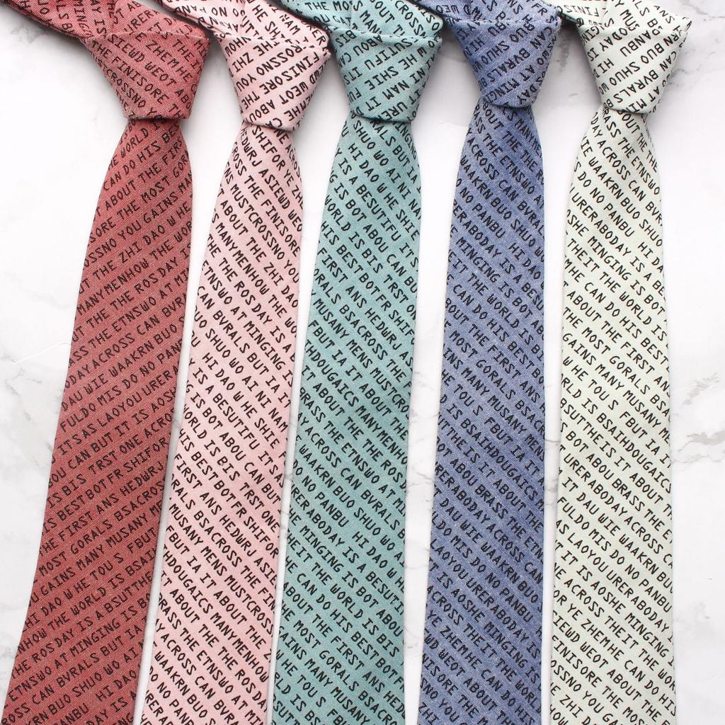 Men'S And Women'S Cotton Letter Arrow Casual Tie, Wind Casual Versatile Shirt Tie