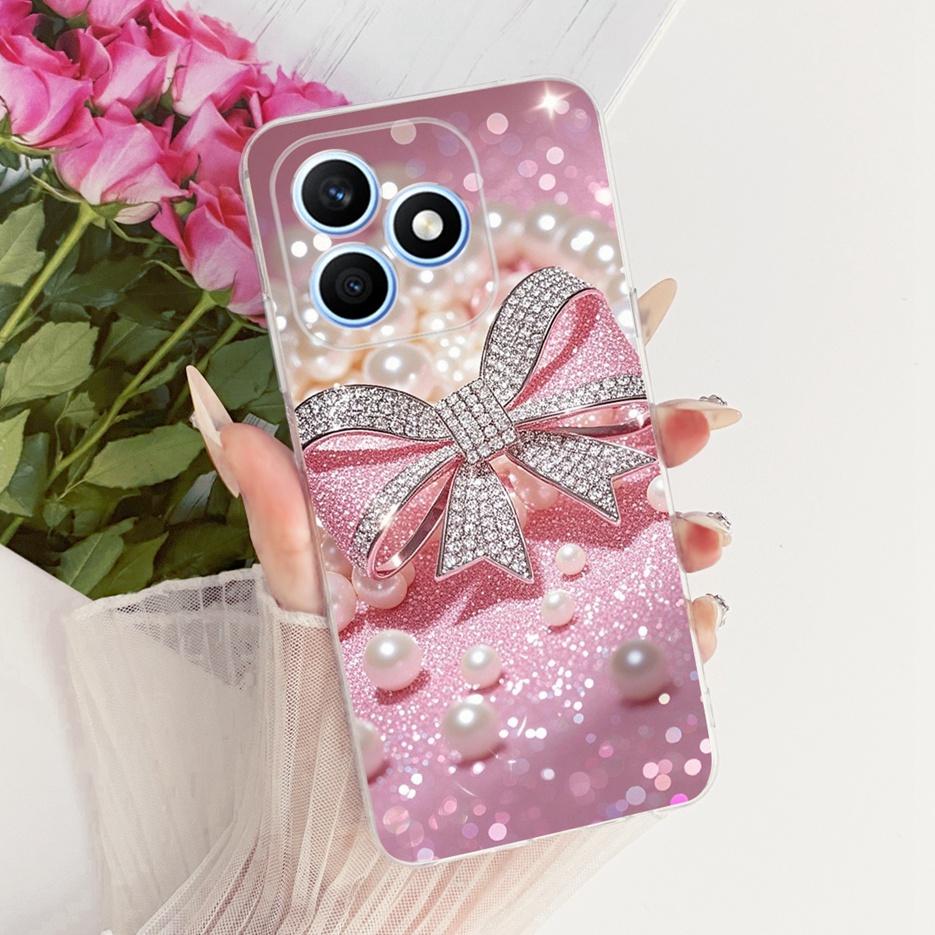 For Honor X8d 4G Case Cute Love Heart Painted Cover Soft Silicone Slim Phone Case For Honor X8d X 8d HonorX8d 4G Back Cover Bags