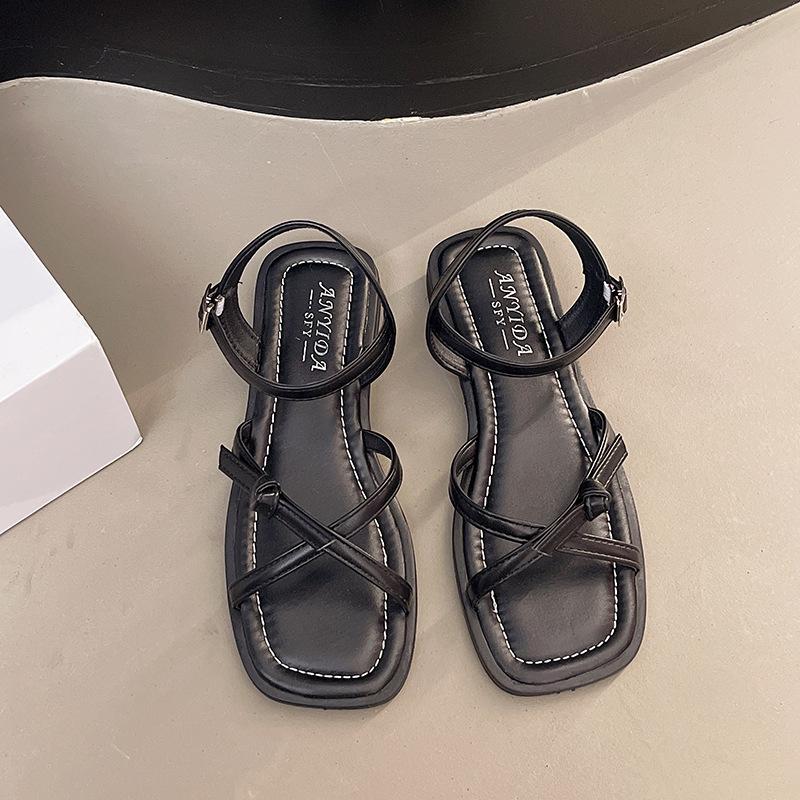 

Женские босоножки на платформе 2025 года, новые французские вечерние босоножки, маленькие серебряные римские пляжные босоножки, праздничные тапочки 40 чёрный