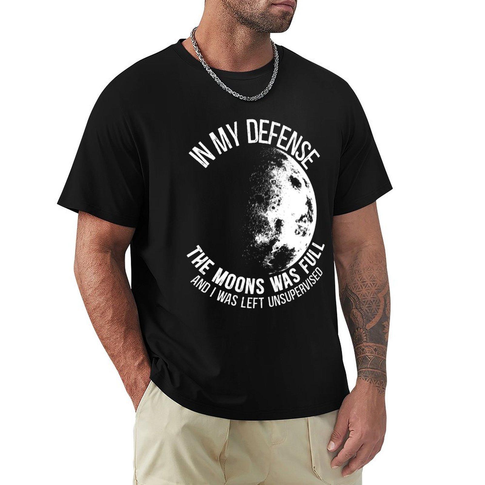 

In my defense the Moon was full and I was left unsupervised Vintage TShirt korean fashion rapper graphic tees men clothing 4XL