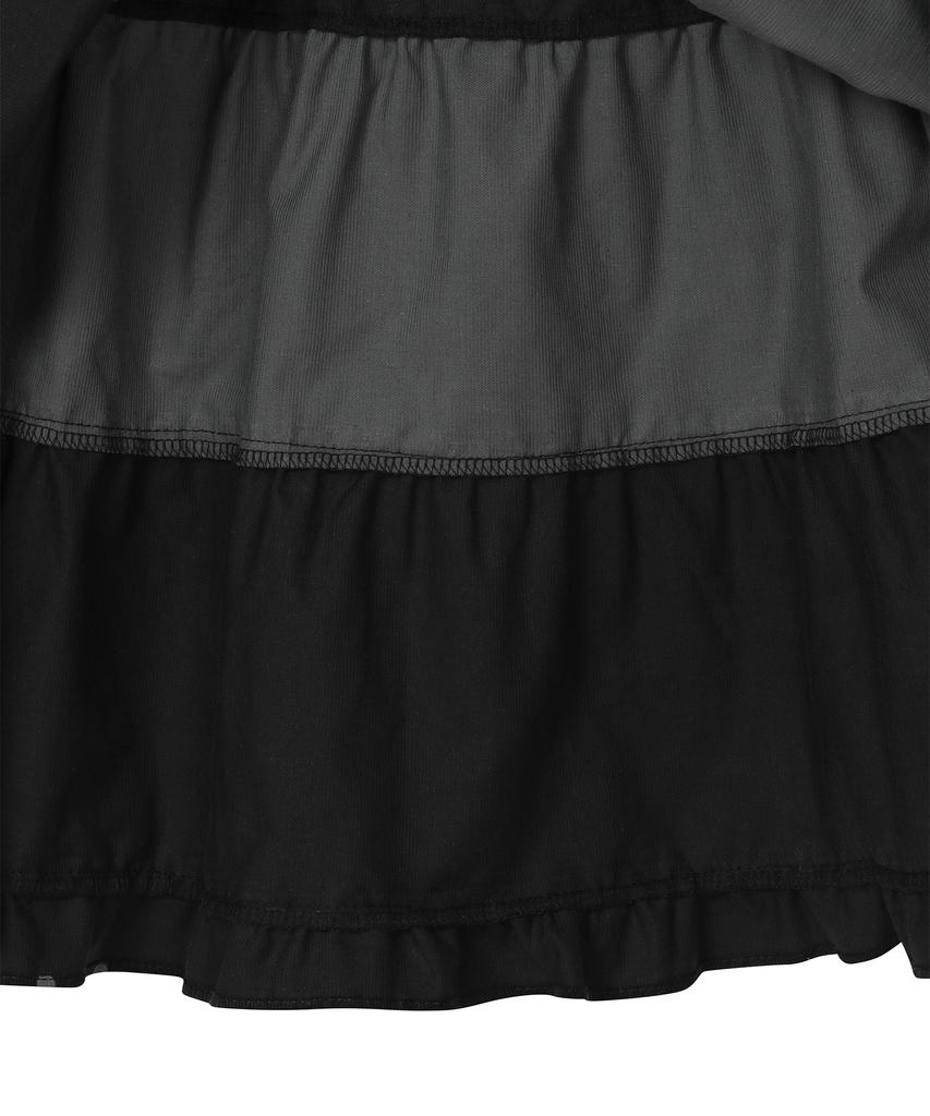 BAUF Vintage Frill Skirt [Black Dots]