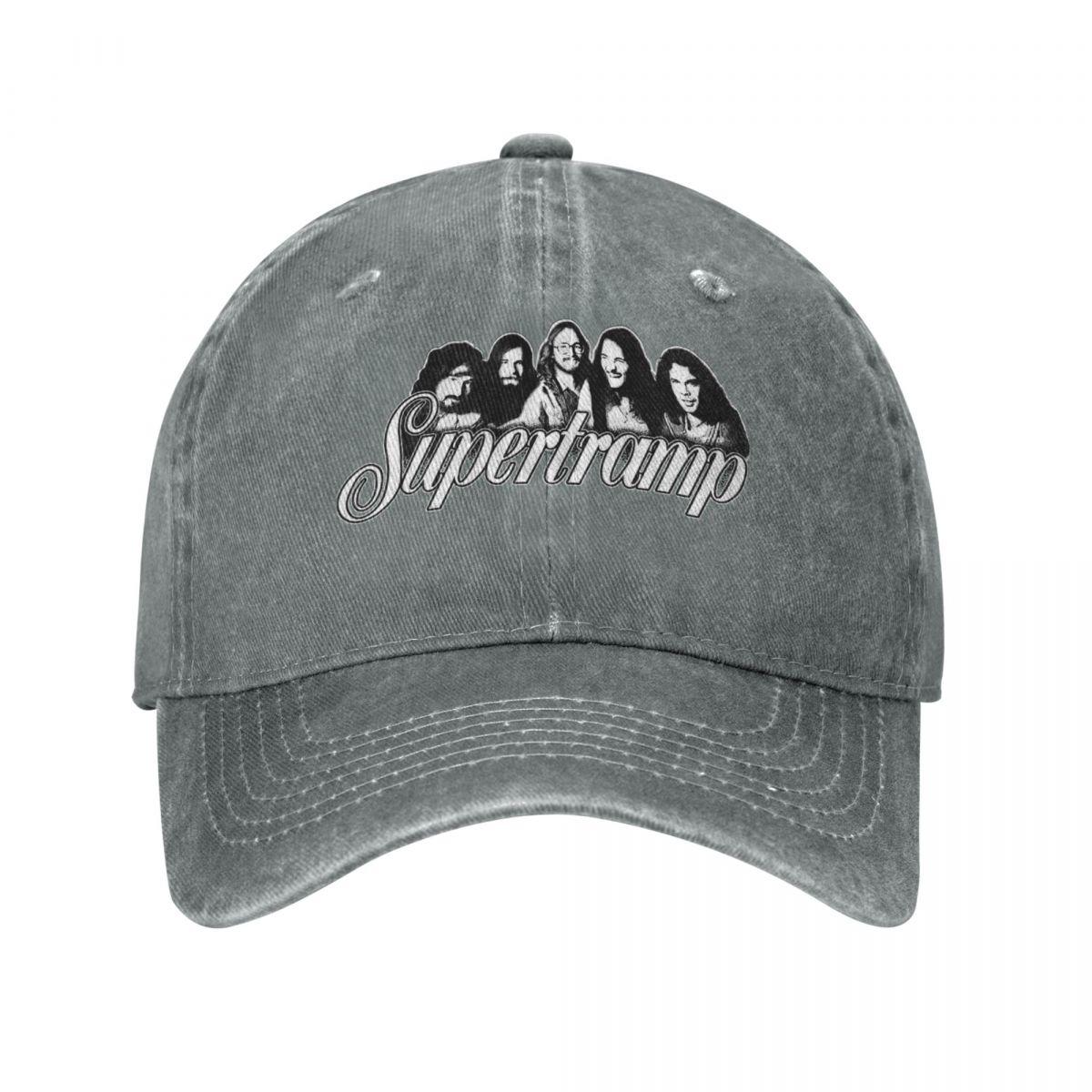 

Мужская и женская бейсбольная кепка Supertramp Band, состаренная, потертая, кепка, ретро, для активного отдыха, регулируемая кепка с застежкой-молнией Adjustable серый