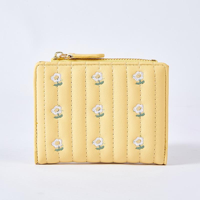 Women's Floral Zipper Card Holder & Coin Purse – Short and Simple Design for Summer