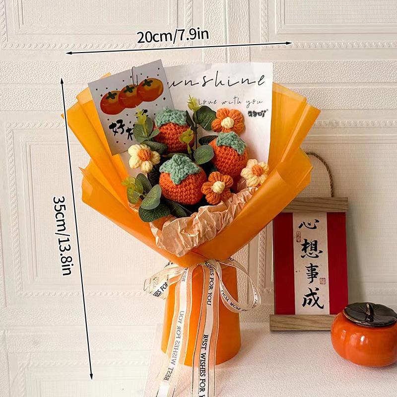 Mazzo di Girasoli all'Uncinetto Fiori Artificiali Lavorati a Mano Mazzi Fiore per Laurea con Sacchetto Regalo Matrimonio per Invitati