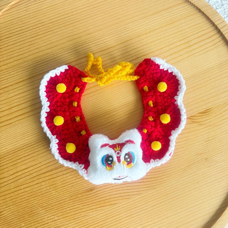 New Year Neckwear: Pet Gaiter & Scarf for Cats & Dogs - Festive Knit Collar for Chinese New Year