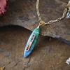 Luxury Design Natural Stone Rectangular Jade Copper Inlaid Zircon Pendant Seiko Necklace, Niche Stacked Ins Jewelry
