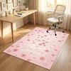 Floral Elegance Theme Soft Crystal Velvet Rug Custom Name & Text Print Non Slip Floor Rug for Bedroom Living Room