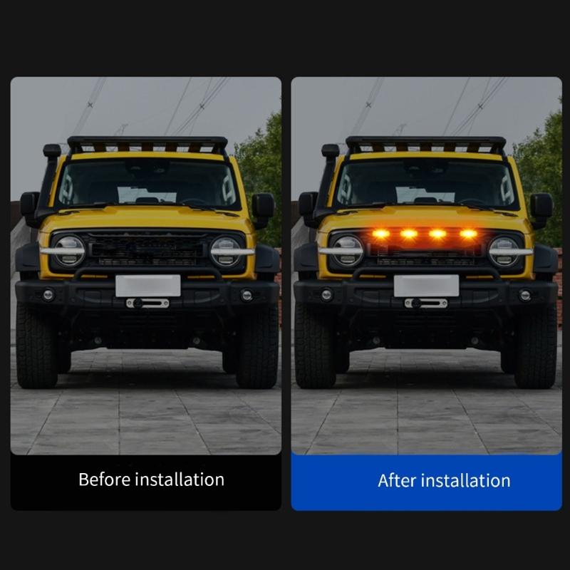 Car LED Emergencys StrobesLight Grille Flashing Warning Beacon Hazard Caution Light Yellow Lamp for Tank300 Vehicles SUV
