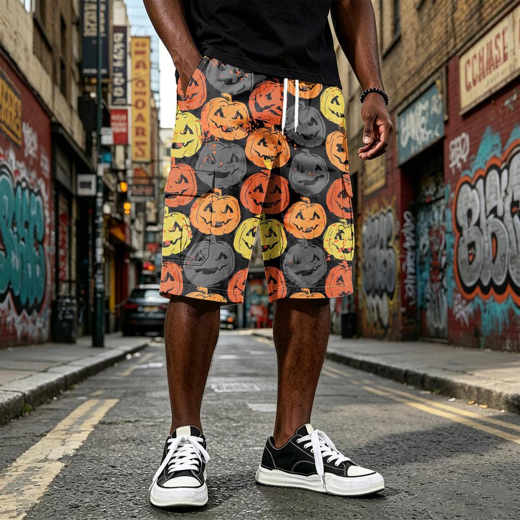 Men's Casual Drawstring Shorts with 5-Inch Inseam and Multi-Pockets