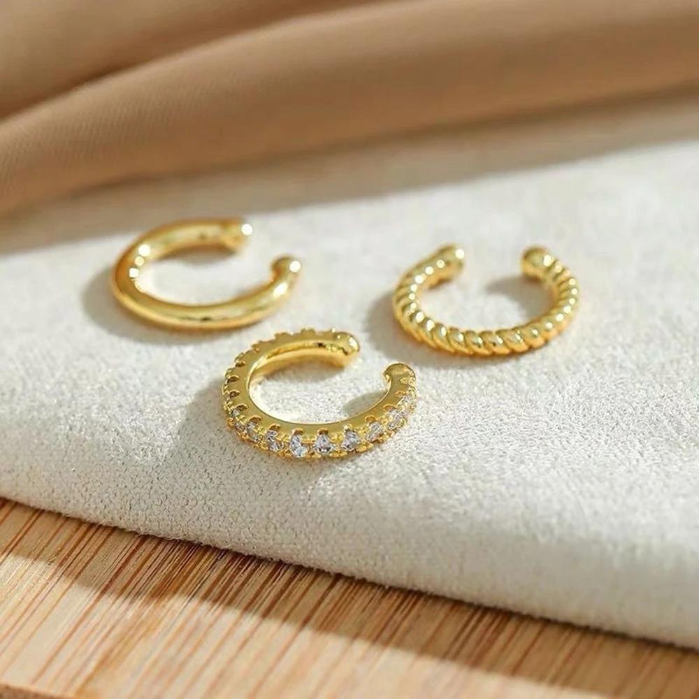 New Fashion Delicate Zircon Cute Clip Earrings Buckle Cuff No Piercings Fake Cartilage  for Women Jewelry Gifts