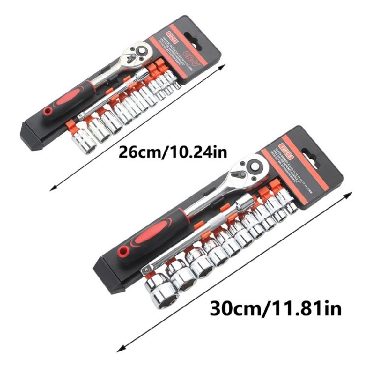 Various Ratchet Socket Wrench Set With 3/8In and 1/4In Drive Size Hand Tool For Broad Ranges Of Maintenance Needs