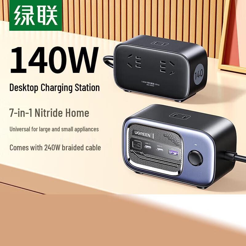 

UGREEN 140W GaN Fast Charger Desktop Power Strip with PD Ports