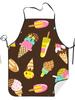 BIIHUDU Ice Cream Print Apron for Men & Women - Retro Ice Cream Cart & Cone Design with Scoops, Durable Unisex Apron for Chefs,