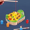 Wooden Toy Magnetic Fishing Toy Learning Fine Motor Skills Promote Parent Child Interaction Wooden Fishing Game For Boys Girls