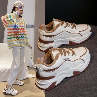 Spring New Korean Version Plus Velvet Daddy Women's Shoes Ins Student Sports Shoes Women's All-match Warm Cotton Shoes