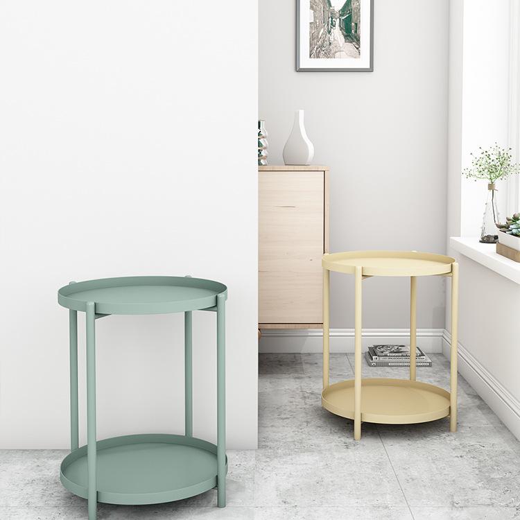 Nordic Round Coffee Table: Modern, Compact Side Table for Living Room or Bedroom.