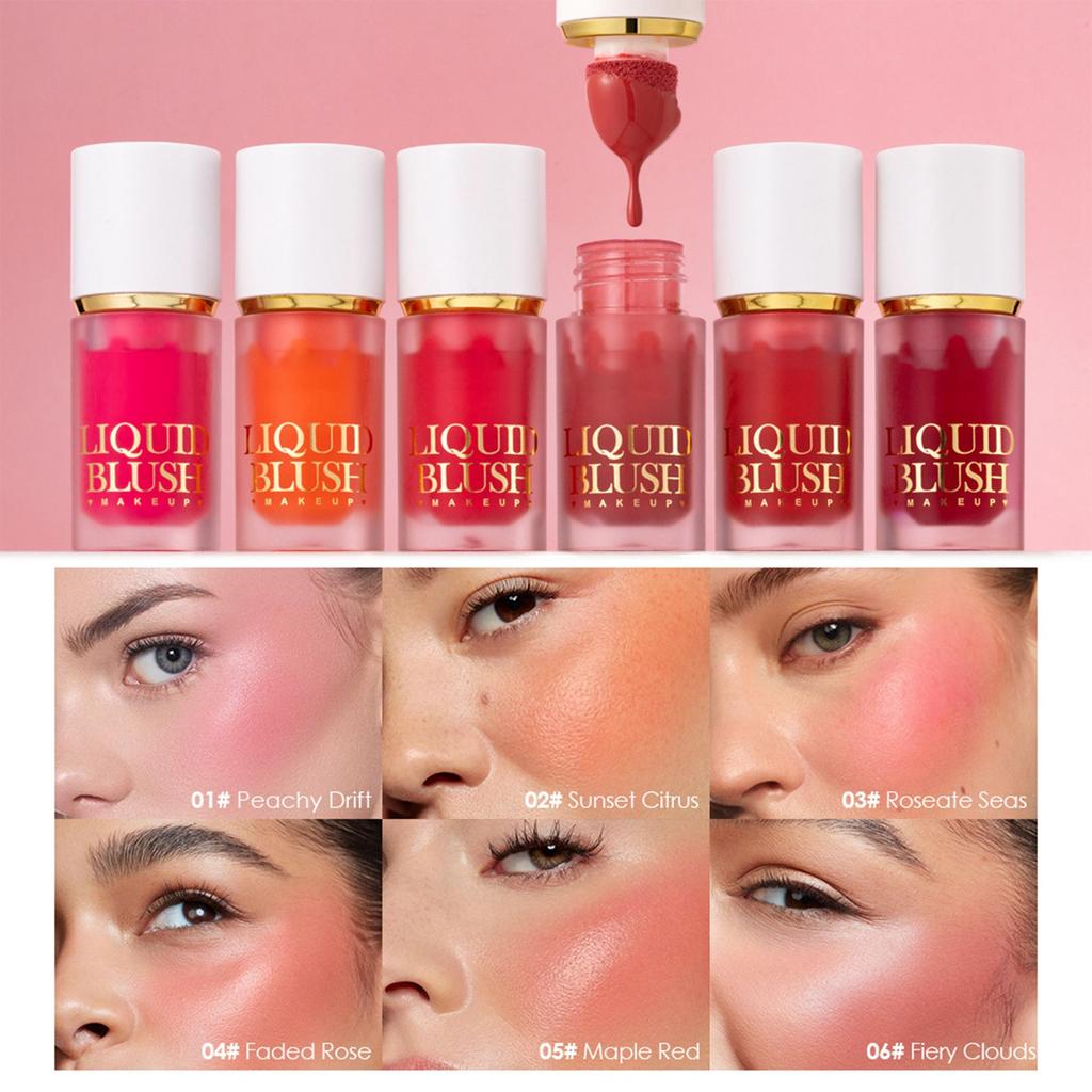 Duży Pędzel do Głowy Płynny Róż Handlowy Użycie do Ust i Policzków Naturalny Makijaż w Odcieniu Słońca, 6,4 ml