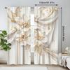 Rideaux à imprimé floral blanc Parfaits pour salon, chambre à coucher, bureau, cuisine, café Décoration Ensemble de 2 rideaux Élégants Fabriqués en polyester Avec poche pour tringle Lavables