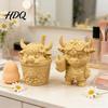 Milk Tea Cow Model 2Pcs Cute Highland Figurine 3D Printed Bubble Statues Fun Office Desk Accessory Summer Farmhouse Style Desktop Ornaments,