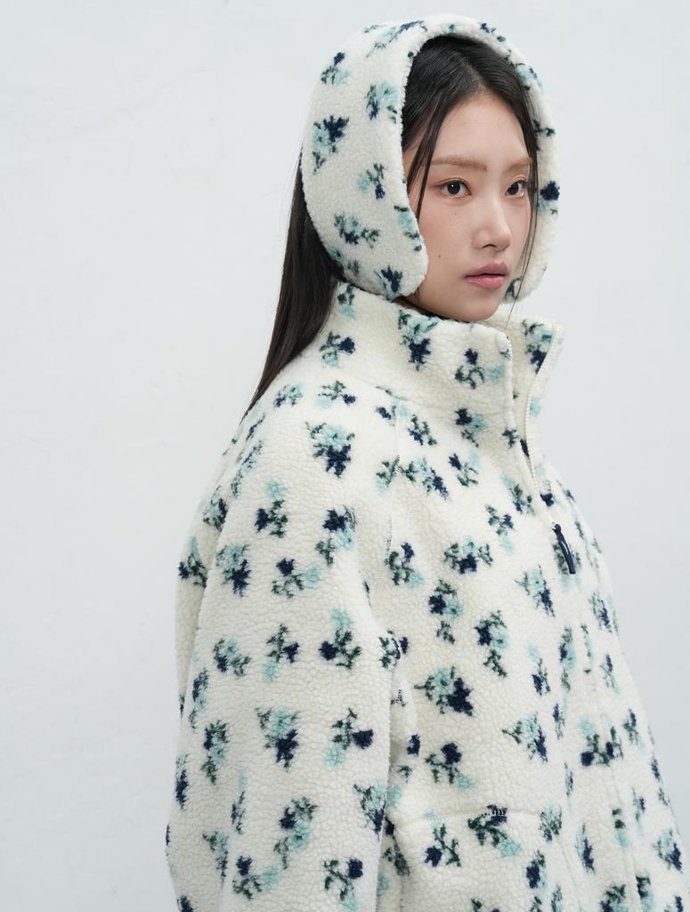 Generalidea Flower Pattern Fleece Jumper [Ivory] / Wbe4L07523