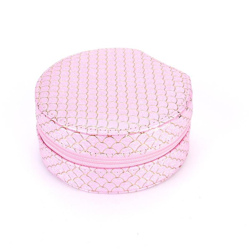 Jewelry Box Soft Leather Round Storage Organizer With Multiple Compartments For Gift Giving