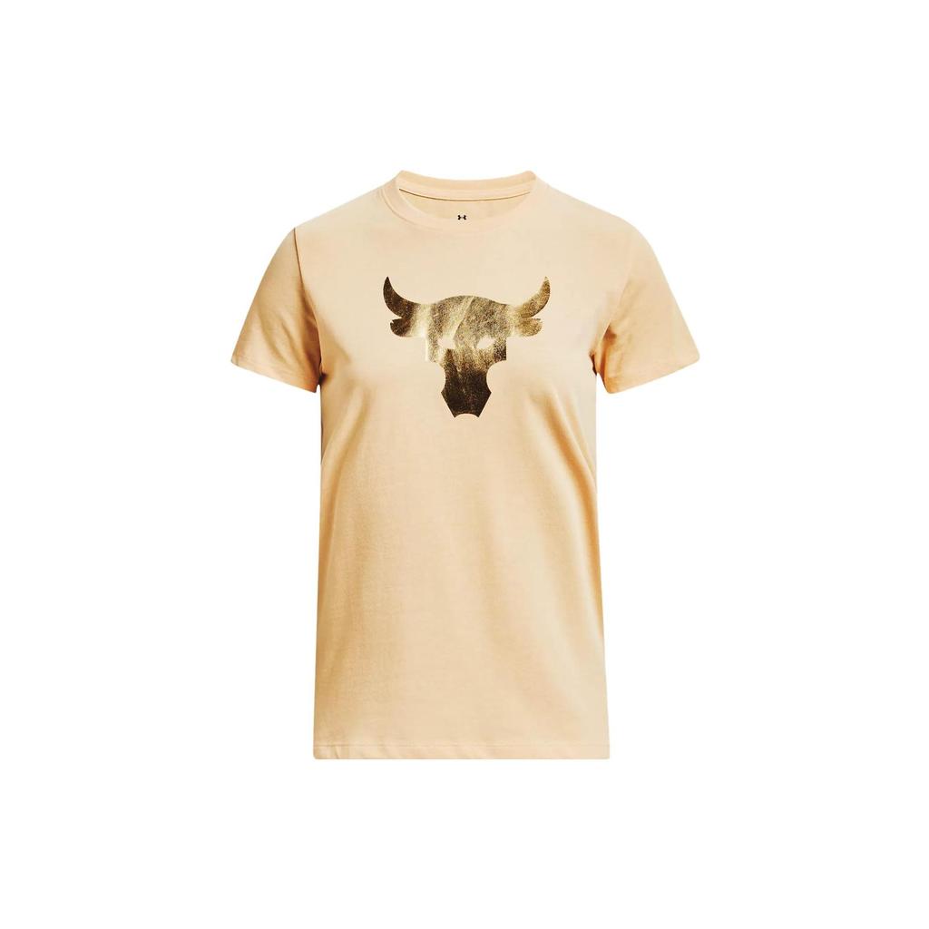 Under Armour Animal Pattern Printed Crew Neck Short Sleeve T-Shirt Women Tops Fangshan-Yellow 1380764-792