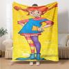 Pippi Longstocking Theme Printed Blanket - Perfect for Couch, Bed, Travel & Outdoor Use | Machine Washable, Cozy & Durable.