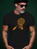 Short Sleeve - Vibrant Green with Yellow Tennis Racket & Ball Graphic Print T-shirt