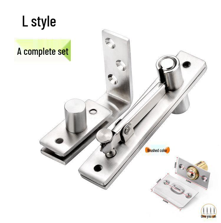 Stainless Steel 360° Pivot Hinge for Wooden Doors - Top & Bottom Concealed Rotating Shaft Hinge for Floor/Ceiling Installation