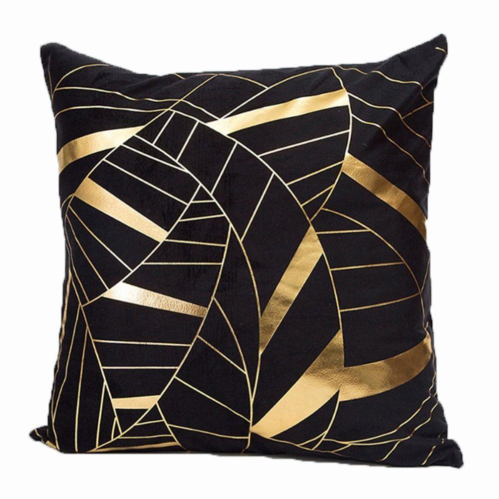 Golden Geometric Cushion Cover Square Pillowcase Comfortable Pillow Cover  Home