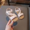 Neuer Eingang Kinder Weichsohlige Rutschfeste Strandschuhe für Mädchen, Sandalen für Mädchen, Koreanischer Stil Blumenmuster Vielseitige Offene Prinzessin Schuhe