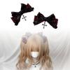 2pcs Gothic Style Bow Hair Clip Sweet Cool Hair Accessories Cosplay Black Wine Red Lace Hair Alligator Clips Barrette