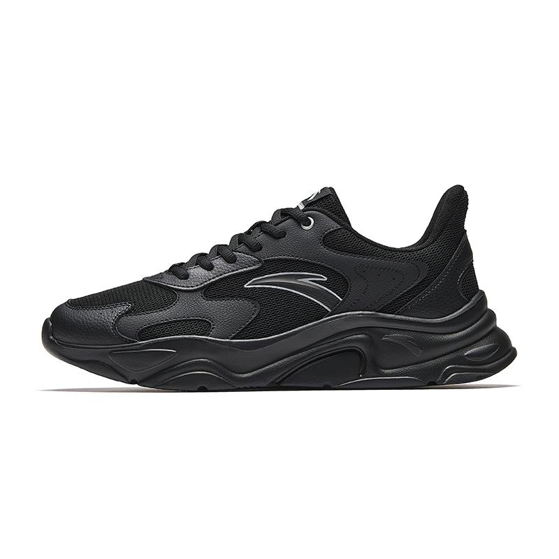 Anta Little Millennium Fabric Synthetic Leather Rubber 2026 Mens Summer Thick Sole Low Top Casual Shoes Men sneakers Basic-Black 912638811-5 45
