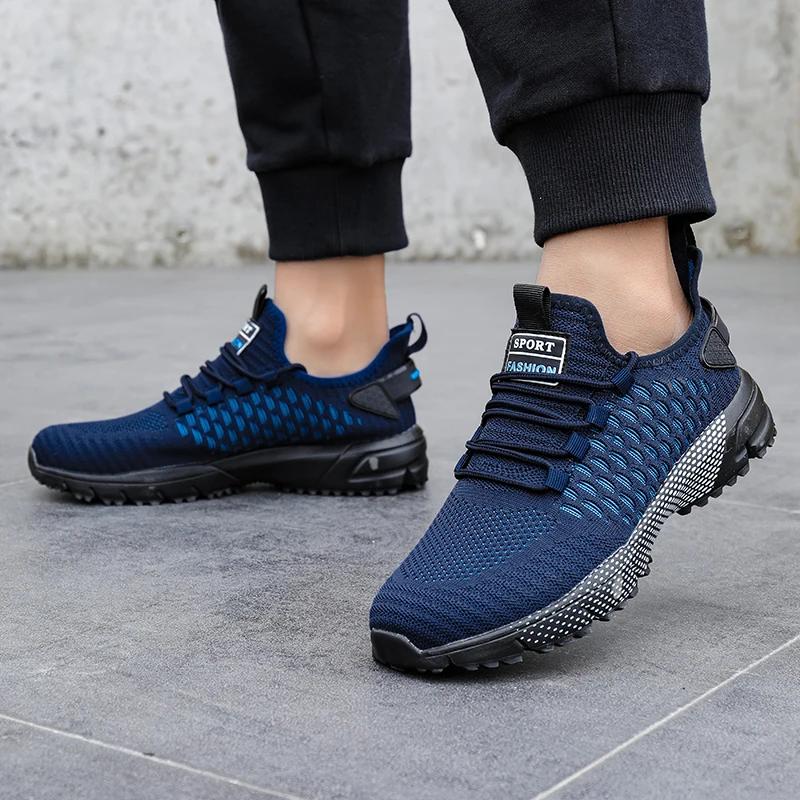 Summer Men's Shoes Mesh Breathable Shoes Men's Trendy Versatile Flat Bottom Casual Lace Up Training Sports Shoes